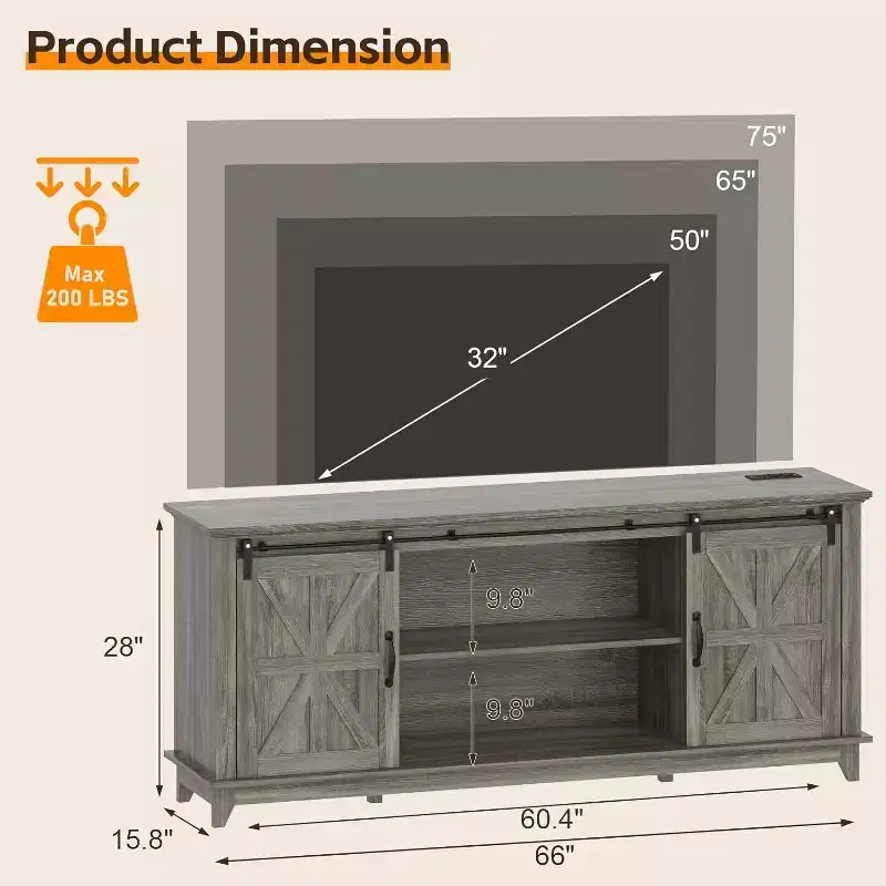 Farmhouse TV Stand 66
