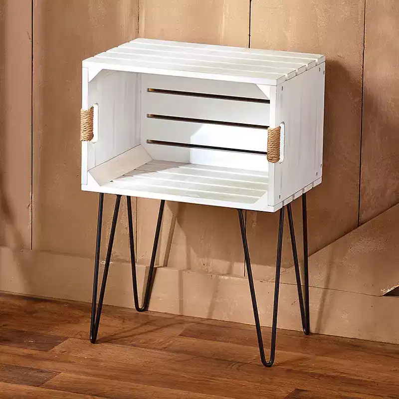 The Lakeside Collection Rustic Wood-Like Crate End Table -
