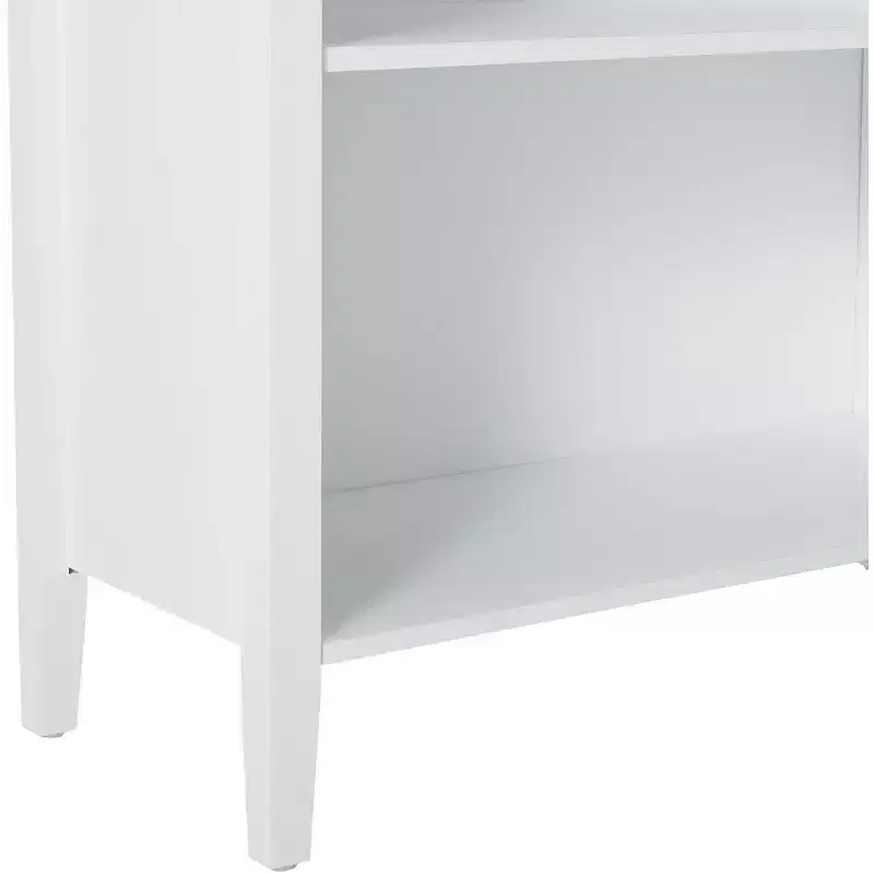 Kings Brand Furniture White Finish Wood 4-Shelf Bookcase