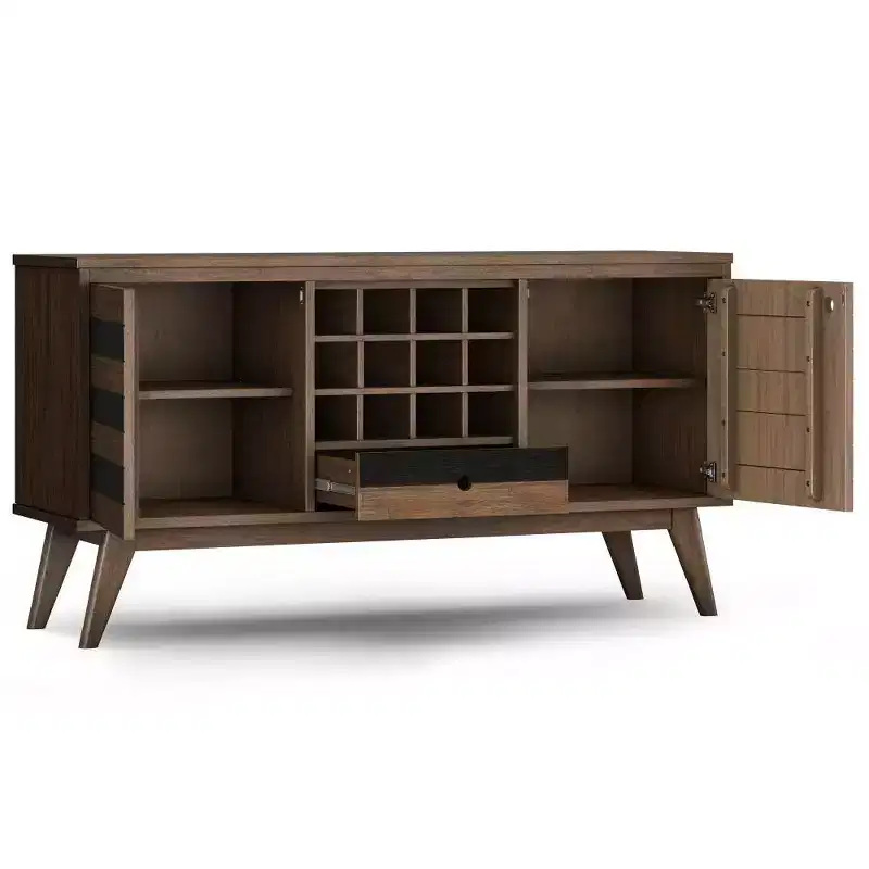 Sideboard with Wine Storage Rustic Natural Aged Brown