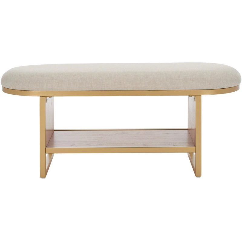 SAFAVIEH Home Collection Iona Open Shelf Bench W/Cushion - 42 W x 15 D x 18 H