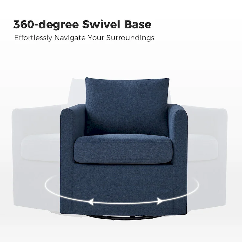 Erkenbald Modern 360-Degree Swivel Chair with Removable Slipcover Set of 2 by HULALA HOME
