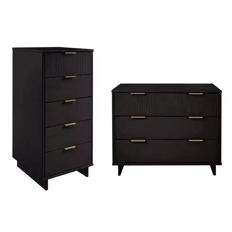 Manhattan Comfort 2pc Granville Narrow Chest and Dresser Bedroom Set