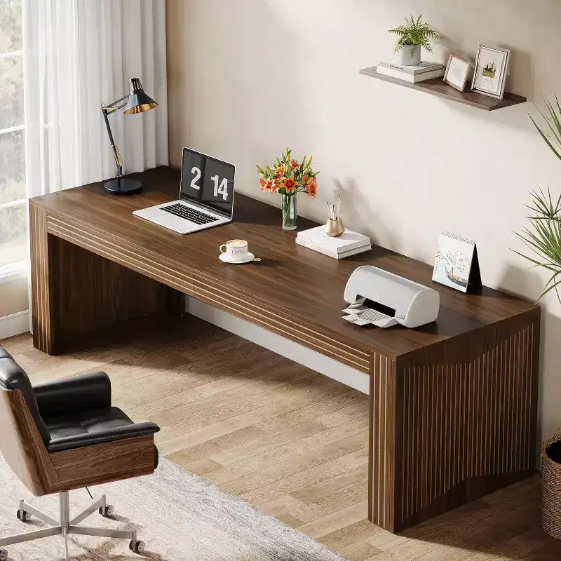 78.74 Inch Wooden Extra Long Computer Desk, Two Person Desk Double Desk