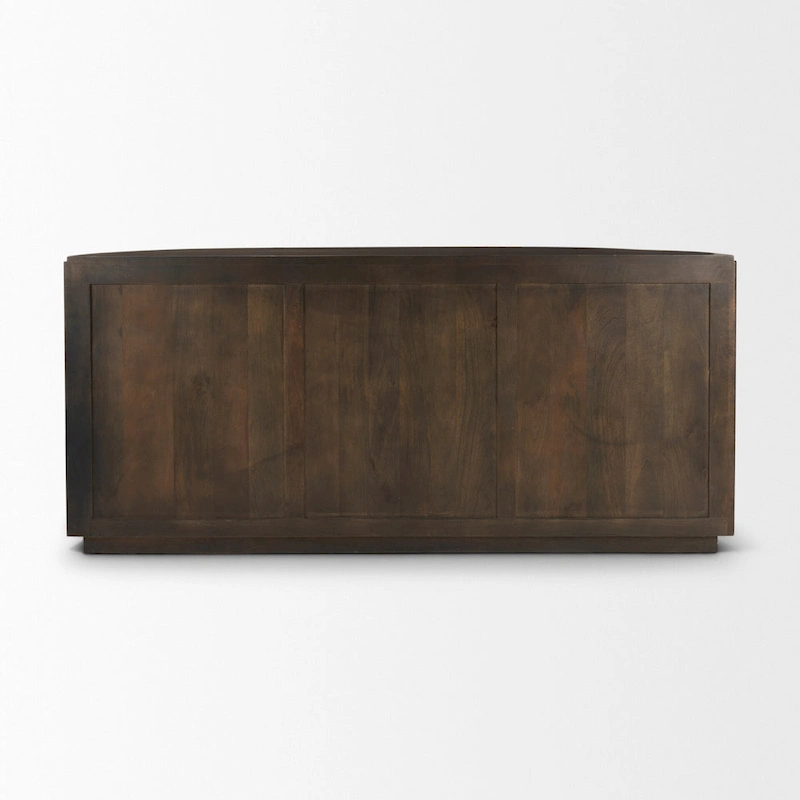 Terra Dark Brown Solid Wood Fluted Sideboard - 72.0L x 18.5W x 32.0H