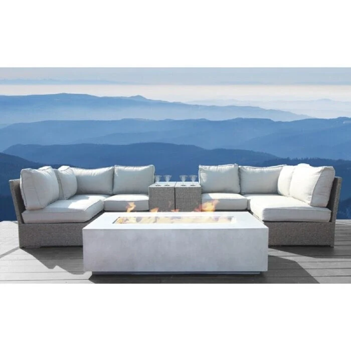LSI 9 Piece Sectional Seating Group With Olefin Gray Cushion