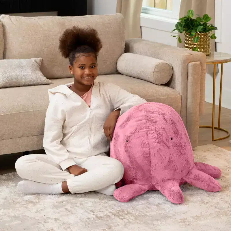 Raven-Symon Huggy the Octopus Sea Buddy Large Kids Stuffed Animal Bean Bag and Pouf