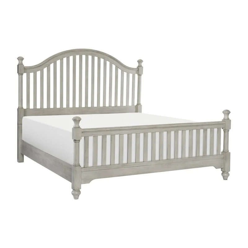 Light Gray Finish 3pc Bedroom Set Bed Chest Nightstand