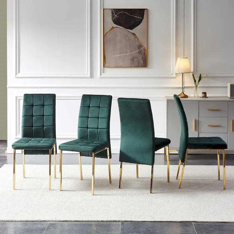 Howtai Upholstered Velvet Dining Chair High Back