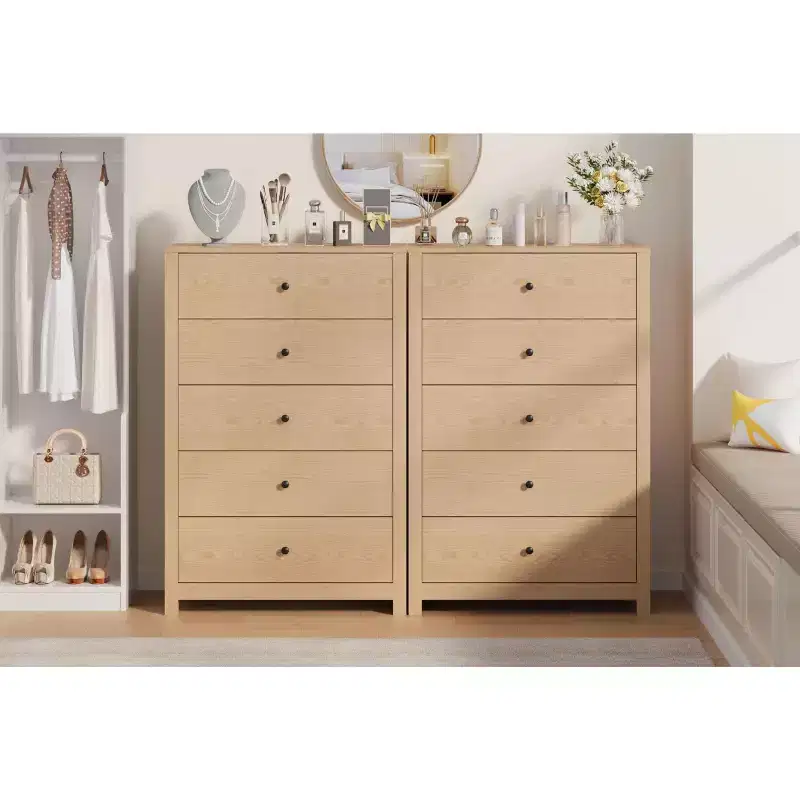 Modern Simply Chest of Drawers Dresser for Bedroom, Wood Storage Dresser with Deep Drawers for Living Room Hallway Entryway