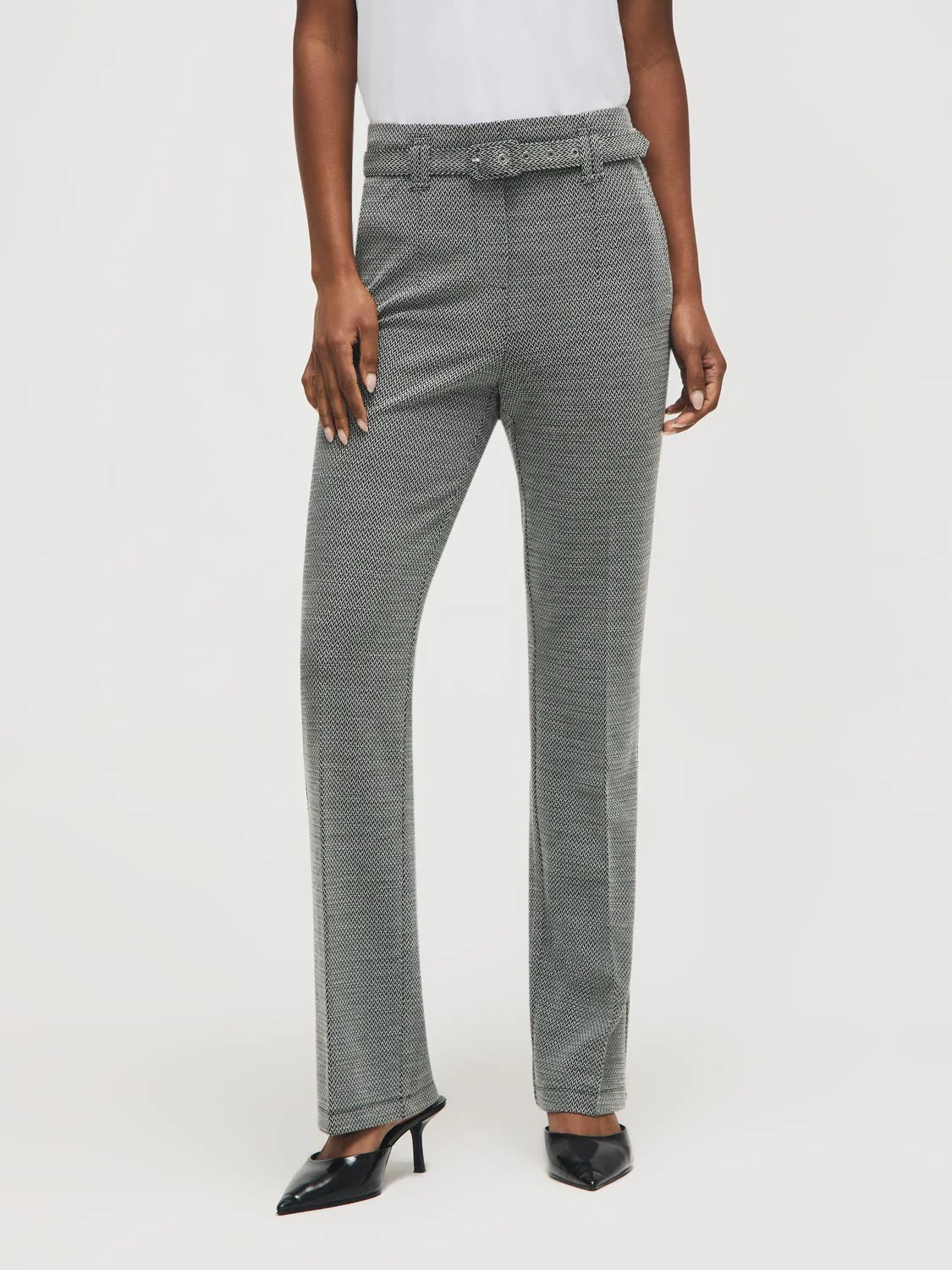 Jacquard Flare Leg Pants