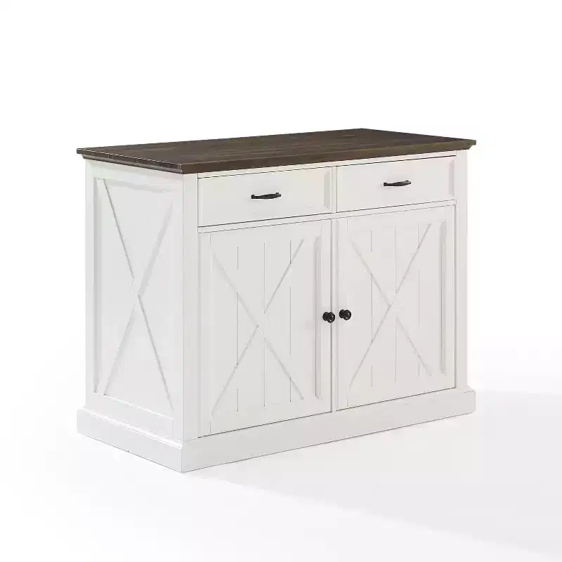 HomeStock 36 in.H Metal Kitchen Islands with 2 Doors and 2 Shelves