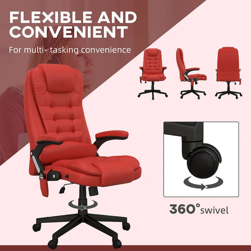 High Back Vibration Massage Office Chair with 6 Vibration Points, Beige