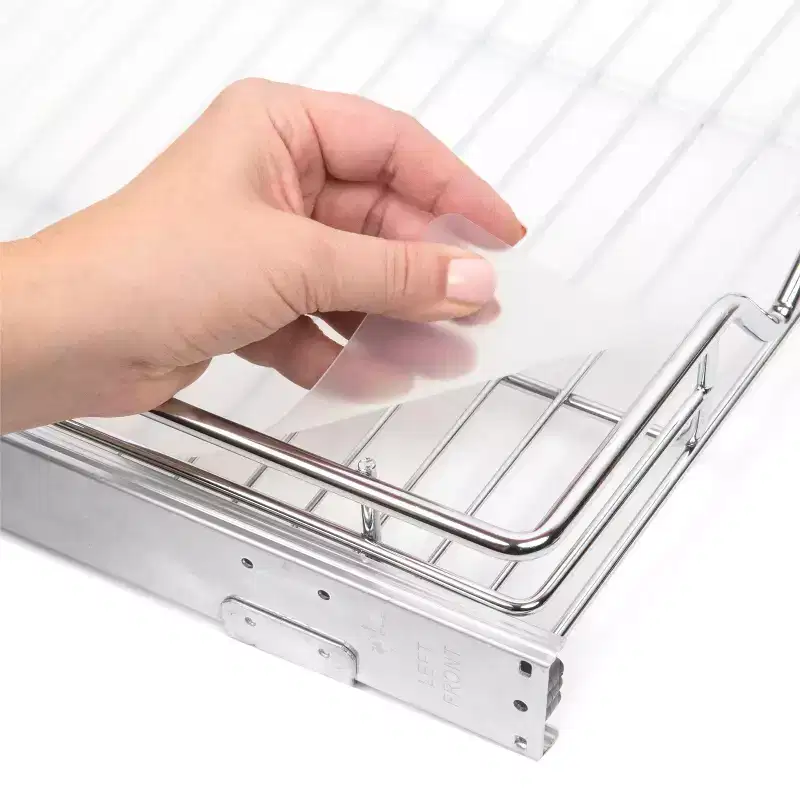 Hard Plastic Shelf Liner for Pull-Out Cabinet Organizer, Clear Frosted