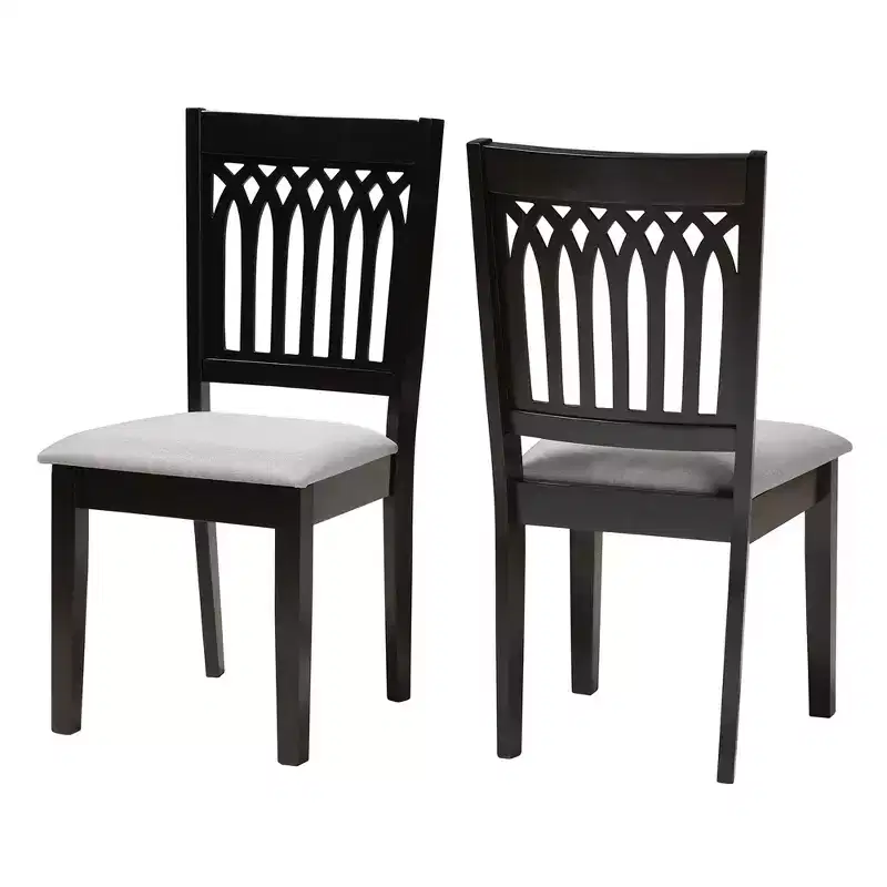 Baxton Studio Genesis Modern Fabric Wood Dining Chair Set