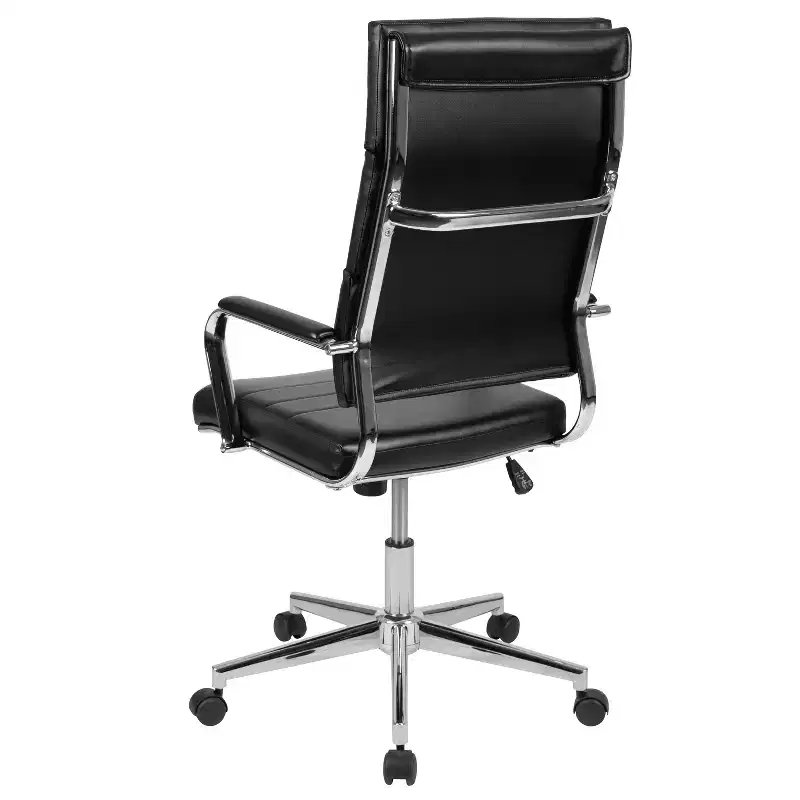 High Panel-Back Ergonomic Office Chair with Padded Metal Arms Executive Swivel Computer Desk Chair