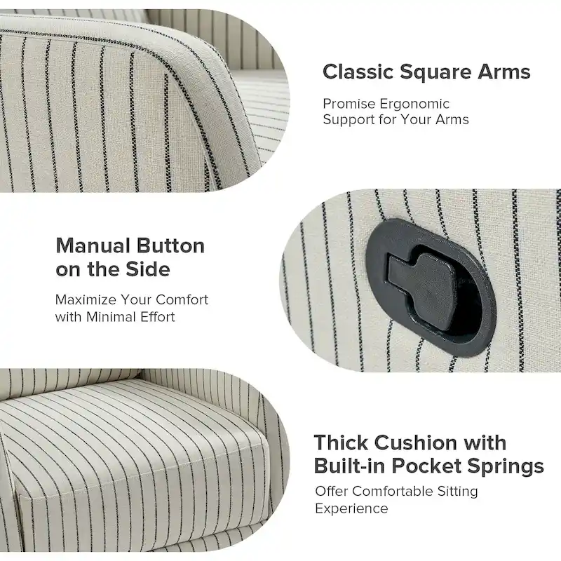 Diana Modern Polyester 360-degree Swivel Rocker Recliner by HULALA HOME