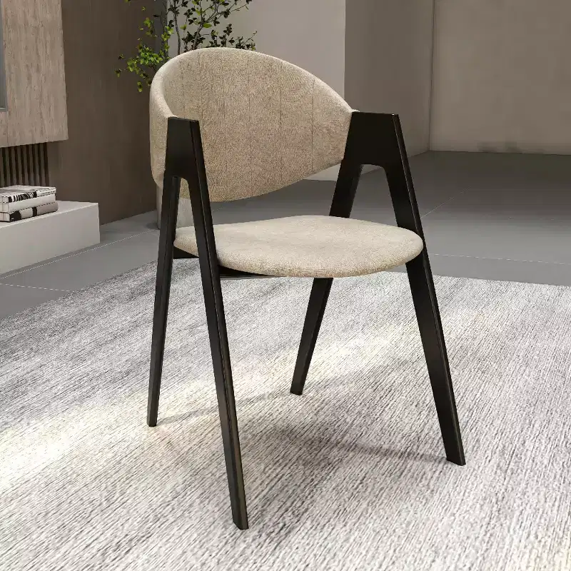 Savor Modern Dining Chair  Upholstered Side Chairs with Curved Back and Iron Frame Mid-Century Kitchen & Dining Room Chairs Set of 2