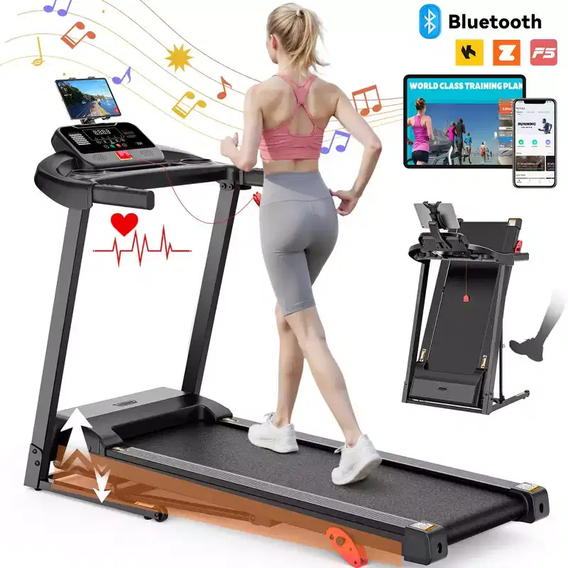 Treadmill with Incline for Home, Treadmill 300lbs Capacity, 2.5HP Folding Treadmill with APP Control, 0.6-7.5MPH, 71 programs