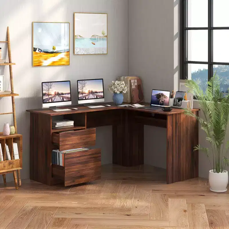 L-Shaped Corner Computer Desk 59