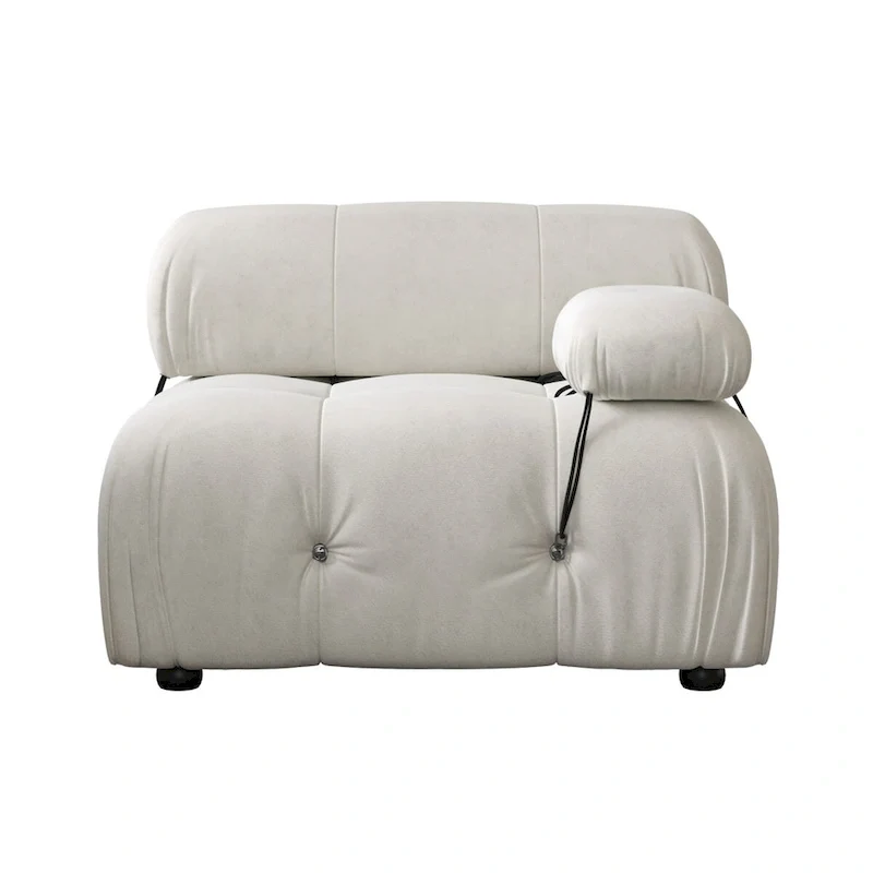 8-piece U-Shape Velvet Fabric Modular Sectional Sofa--138.6