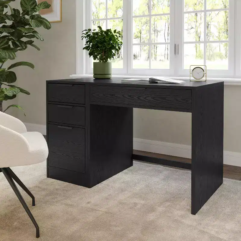 Home Office Modular Single-Drawer Desk with 3 Drawer File Cabinet