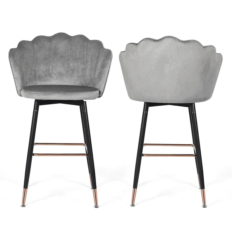 42 Height Set of 2 Velvet Bar Stools