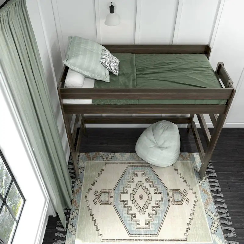 Max and Lily Farmhouse Twin-Size High Loft Bed