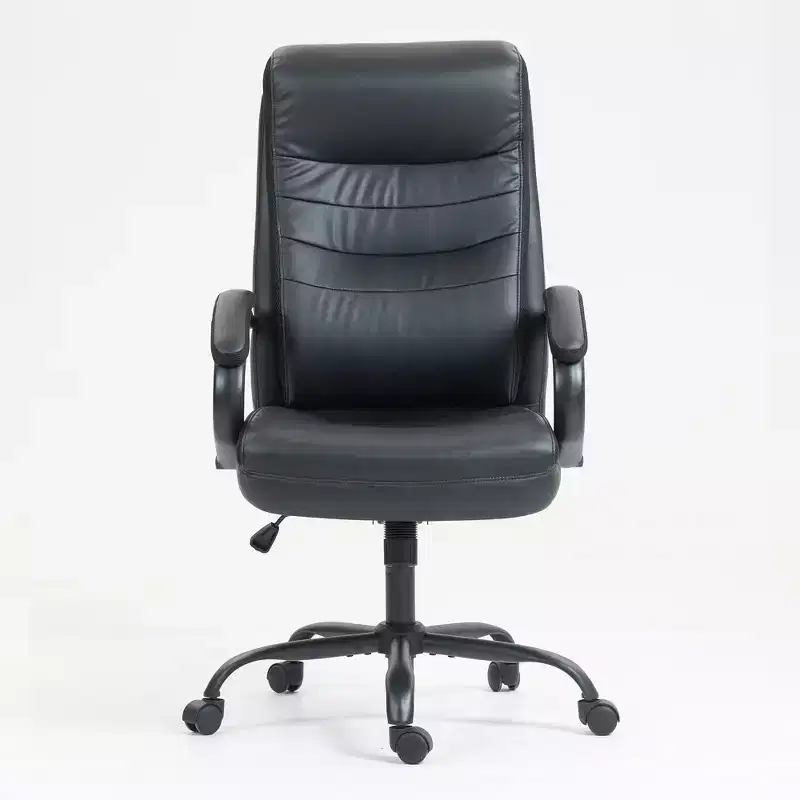 Okak High-Back Office Chair, Upholstered Desk Chair with Adjustable Height and Wheels, Comfy Chair for Reading Room, Study