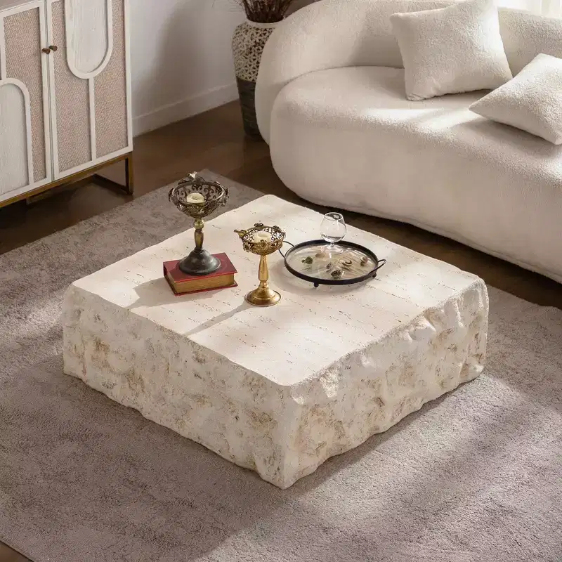 GDFStudio Kashton Modern 35 Lightweight Concrete Square Coffee Table