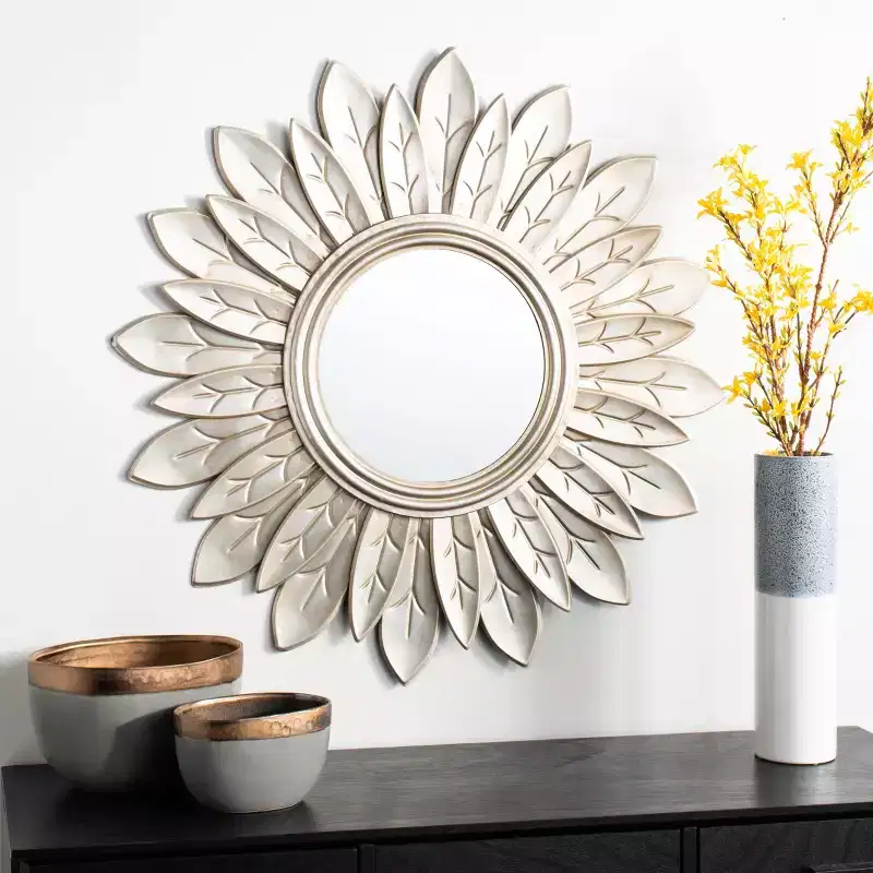 Champagne Sunburst Wall Mount Mirror, 13.39 Inch