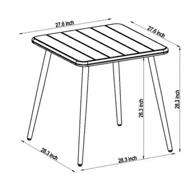 Urban Elements Recycled Resin and Teak Finish Legs Patio Bistro Table Green