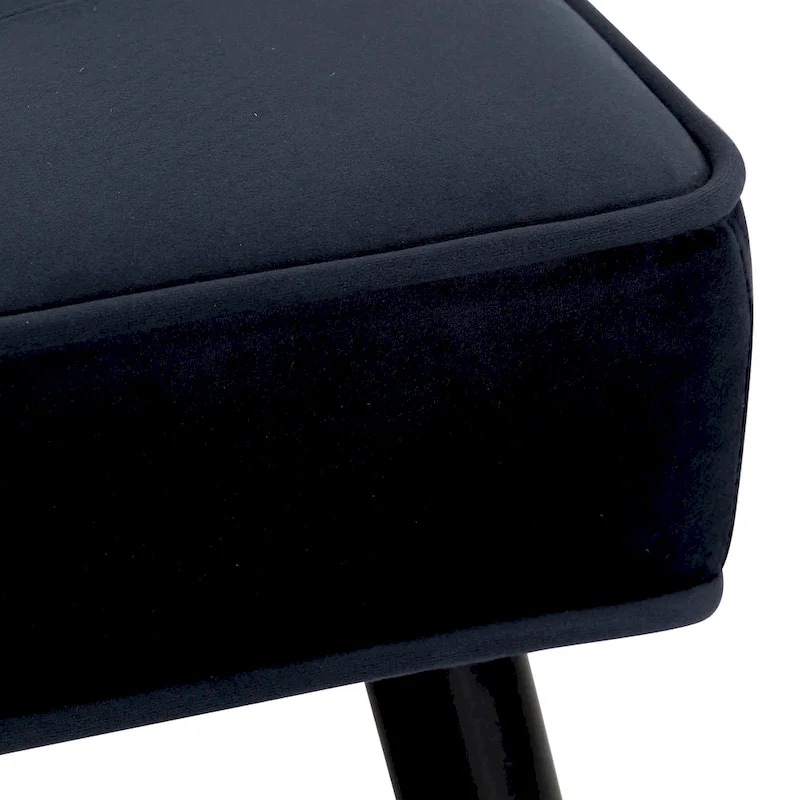 Kipp Velvet Upholstered Button Tufted Bench Ottoman