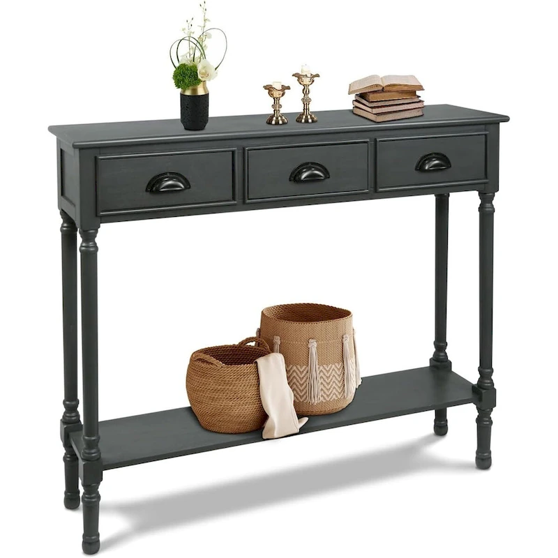Burlington Wood 3-drawer Console Hallway Table