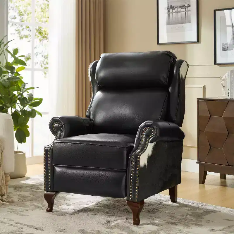 Gianpiero Genuine Leather Manual Recliner|HULALA HOME