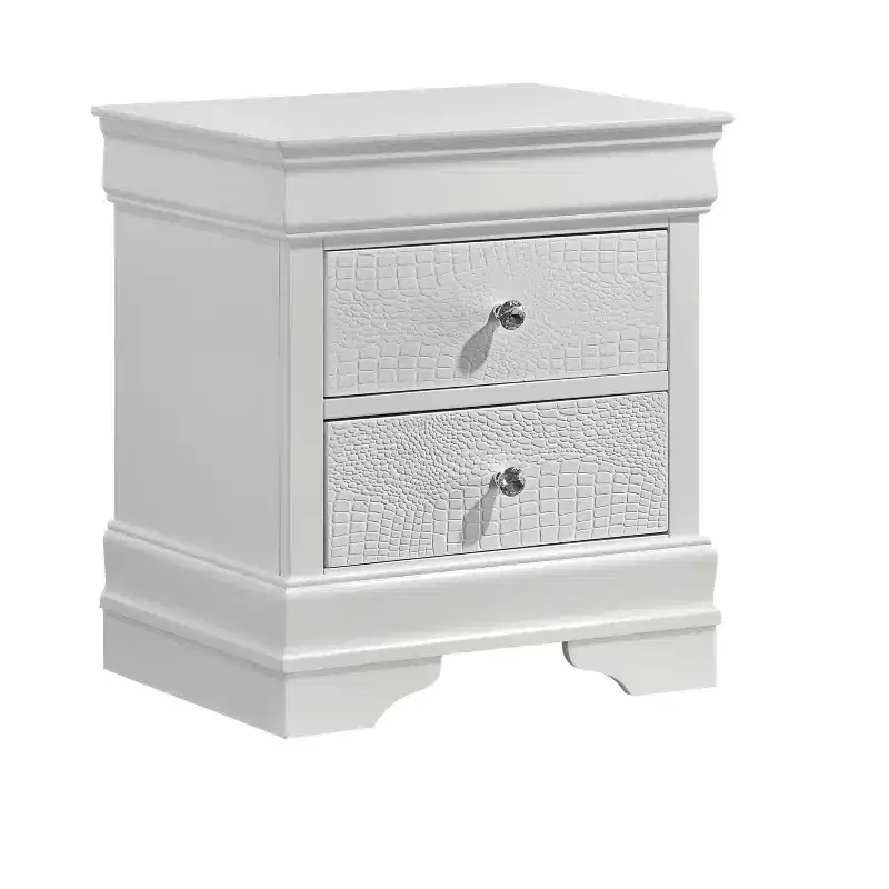 Modern Style 2-Drawer Night stand Made with Wood in White