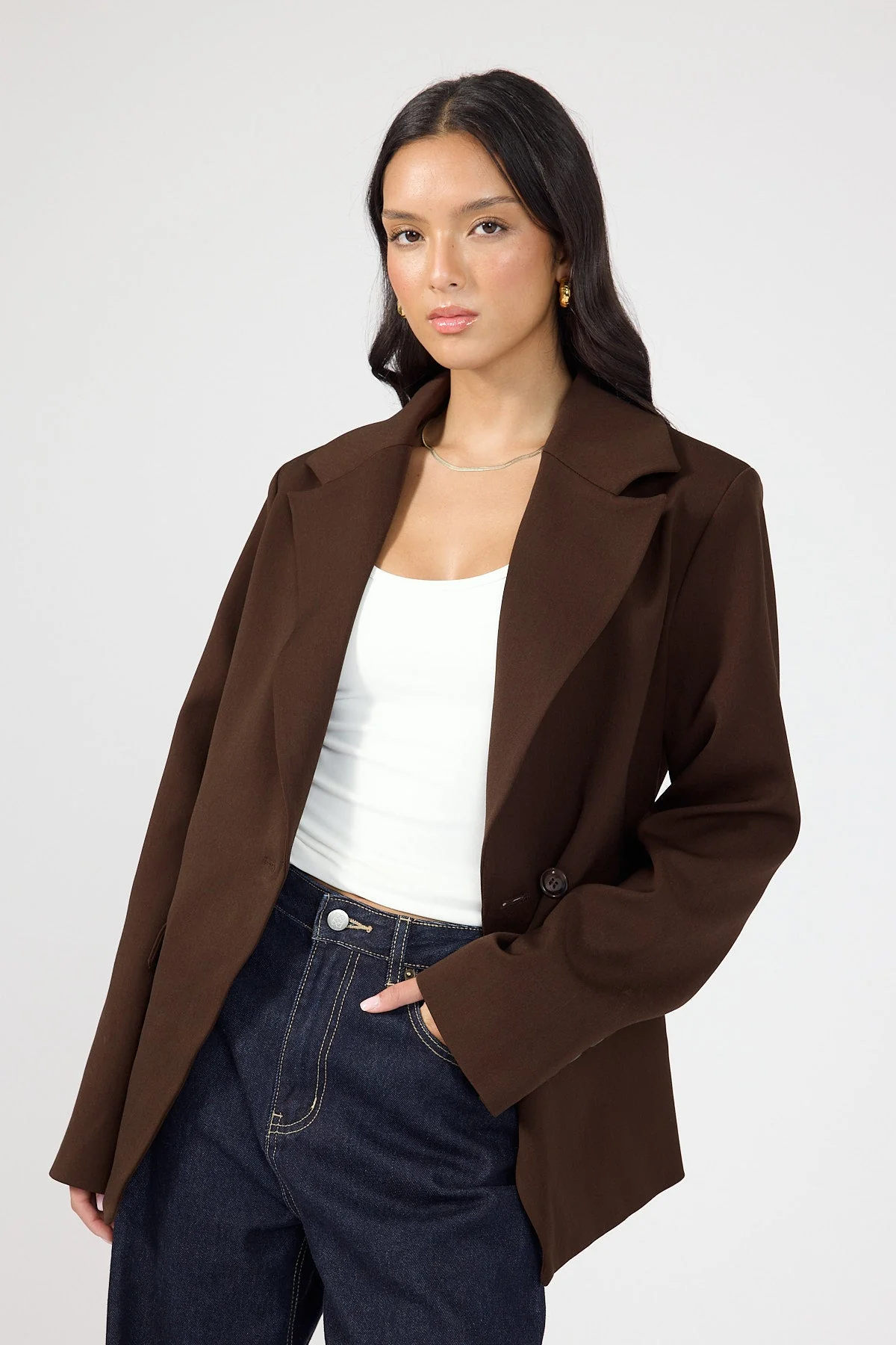 Fitted Blazer Brown