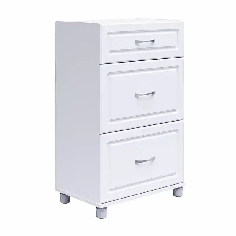 Kendall 24 3 Drawer Base Cabinet, White