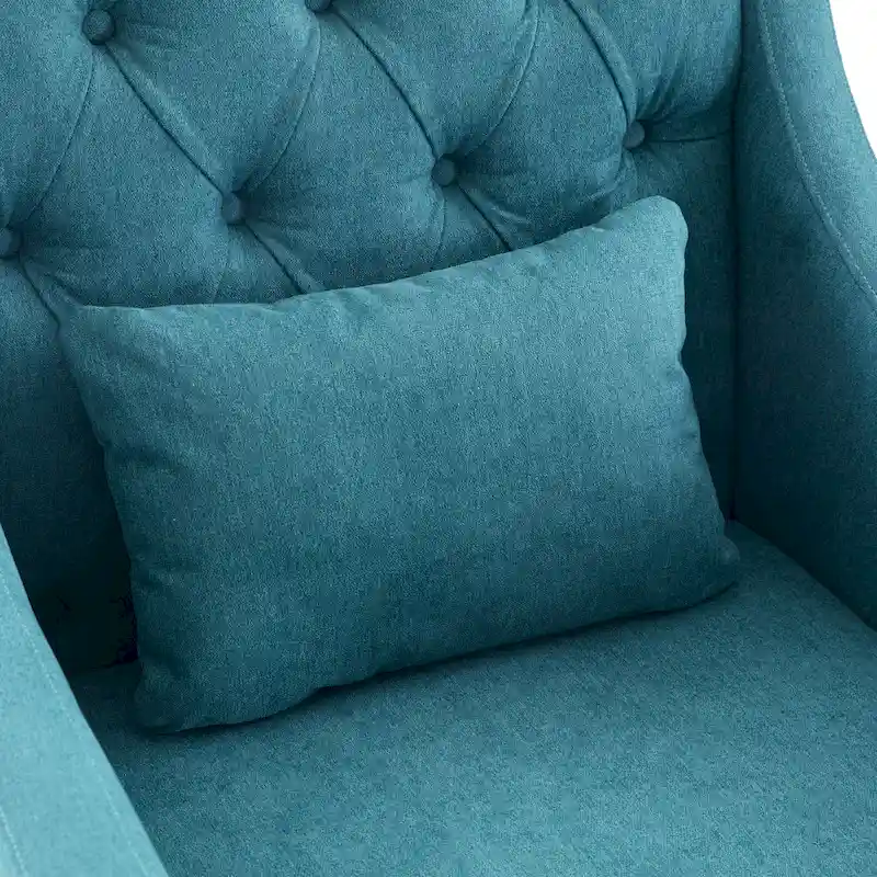 Living Room Chairs, Accent Armchair with lumbar pillow, Elegant Bedroom Reading Chair, Mid-Century Upholstered Sofa Chair