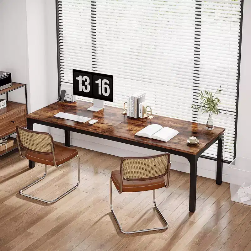 78. 7" Extra Long Computer Desk for Home Office Brown/Black