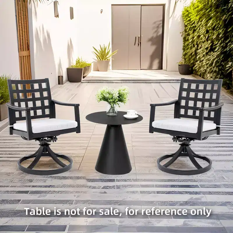 Christopher Knight Home Beau Outdoor Lattice Backrest Aluminum Swivel Rockers Chair with Removable Sunbrella Fabric Cushion(Set of 2)