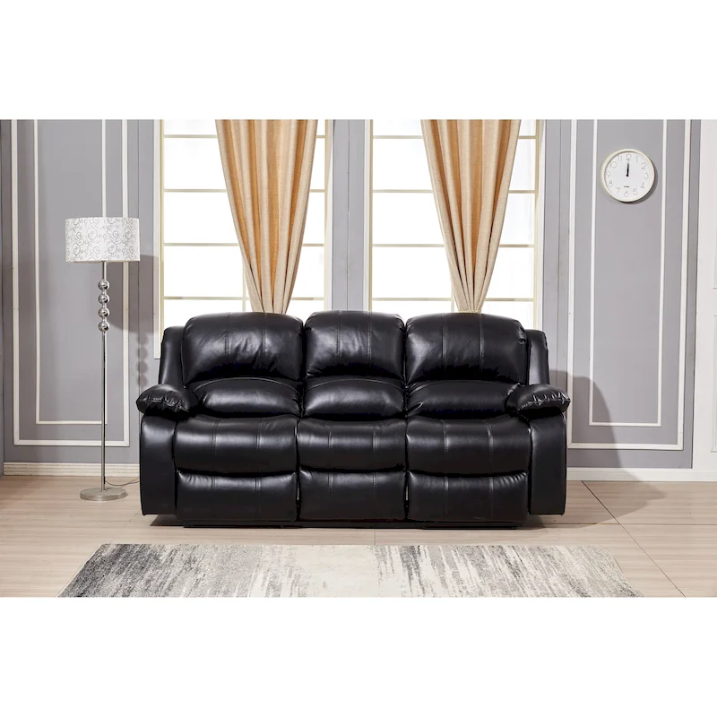 Betsy Furniture Bonded Leather Power Rclining 3-seat Sofa Couch 8018