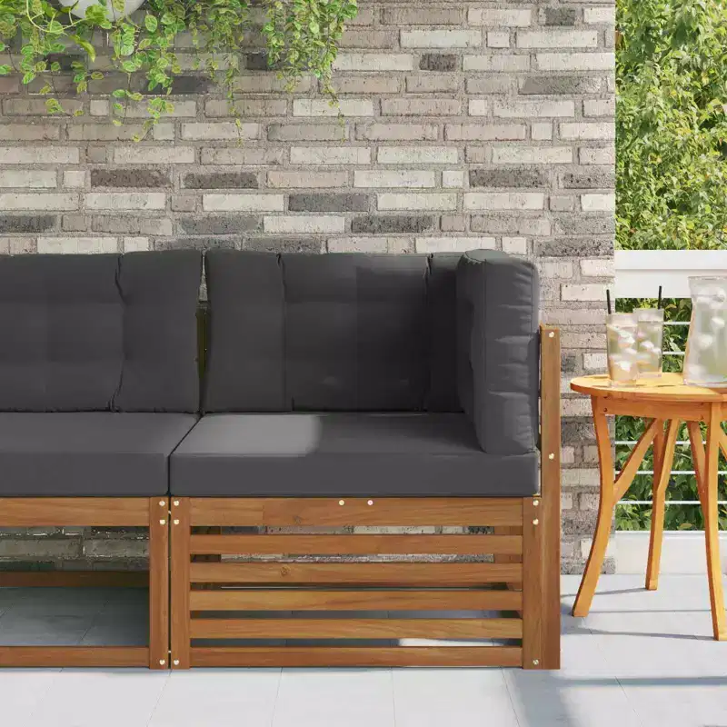vidaXL Outdoor Corner sofa Solid Acacia Wood Natural