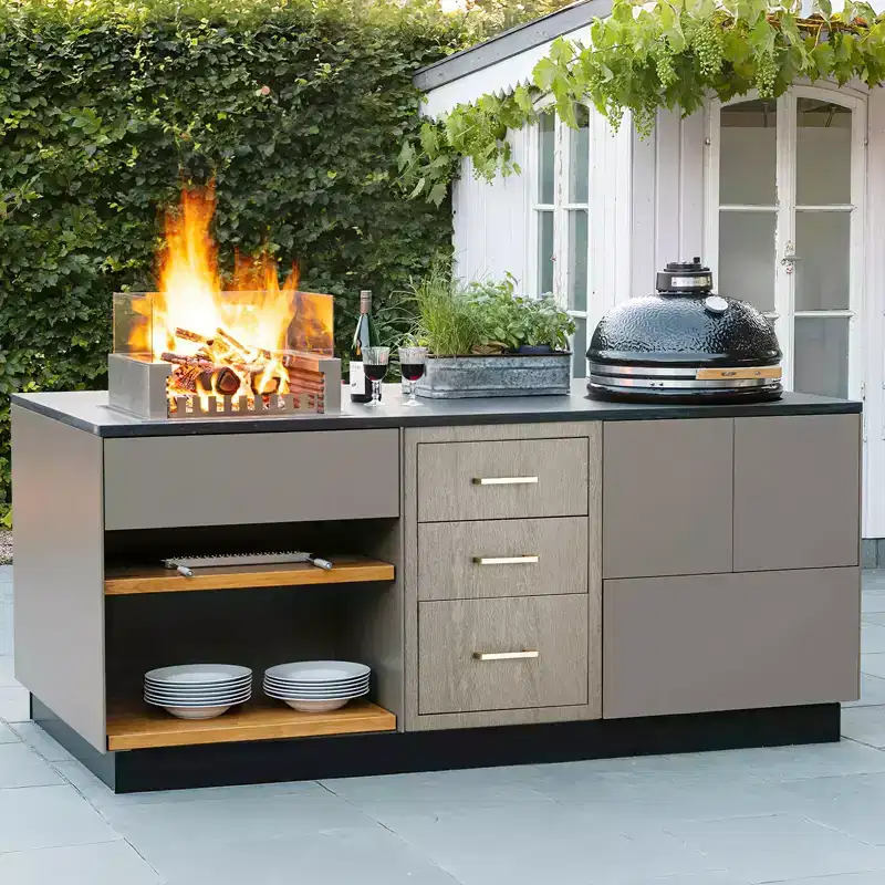 20 Heavy Duty Stainless Steel Triple Drawer Storage Cabinet for Outdoor Kitchen - Weather-Resistant, Flush Mount, with Handles New Magnolia Color