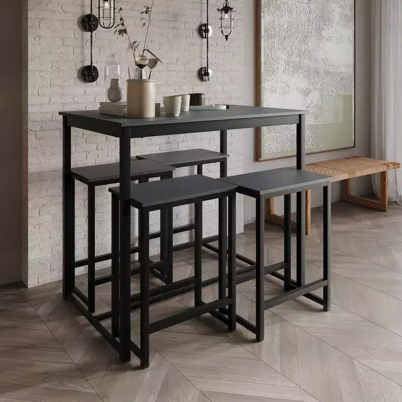 ChaletPosh 5 PCs Metal Dining Set