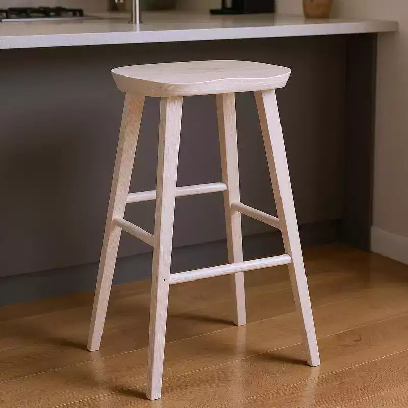 HomeRoots 29 White Manufactured Wood Backless Bar Height Bar Chair