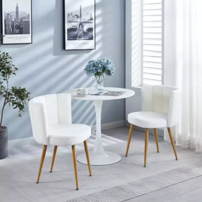 2-Pack Iron-Legged Dining Chairs with Cushioned Seats, Versatile for Any Room