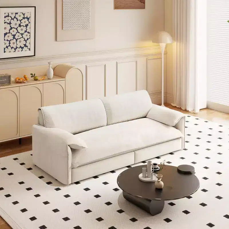3-in-1 Velvet Queen Sleeper Sofa Bed 66