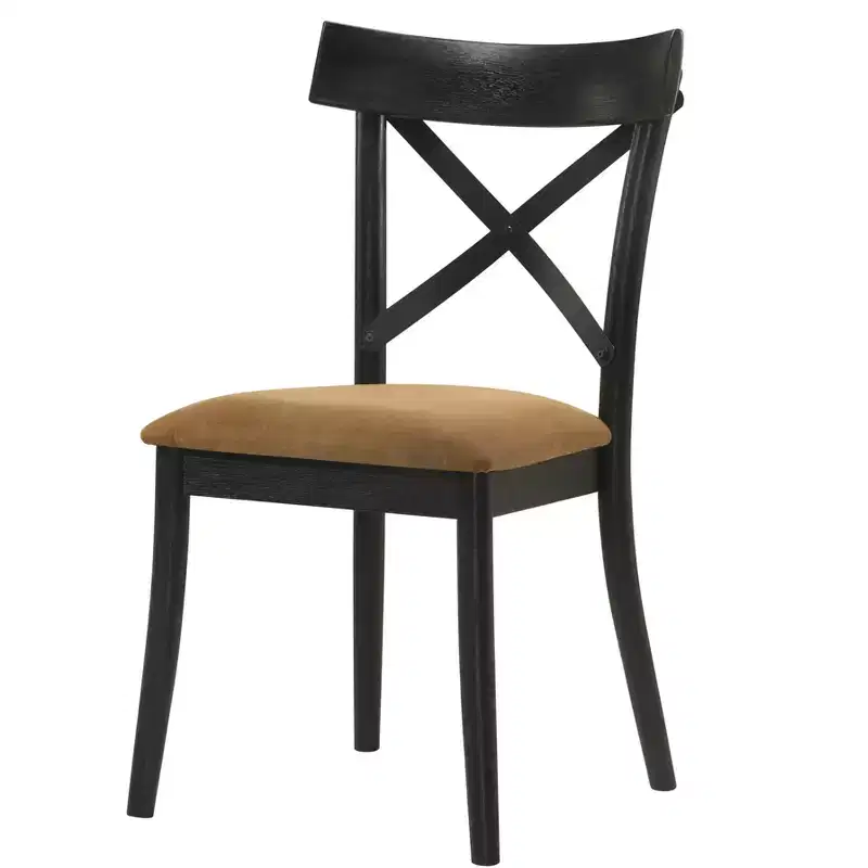 GDFStudio Currant Faux Leather and Rubberwood Dining Chairs (Set of 2)