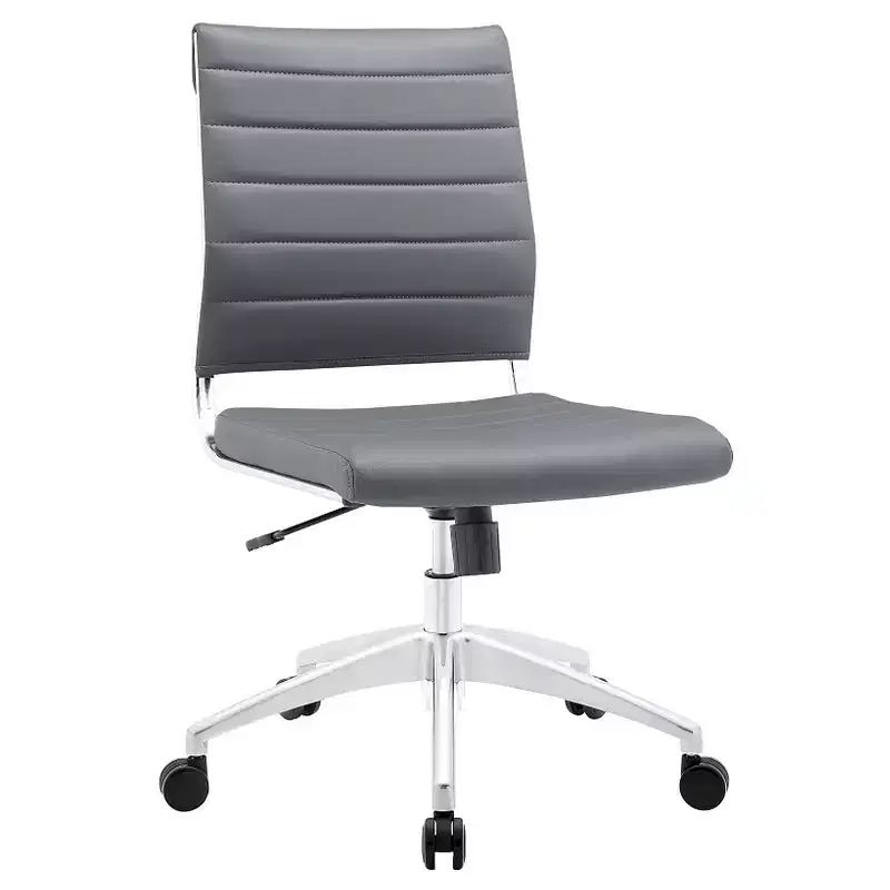 Midback Armless Office Chair Aluminum Frame Adjustable Height